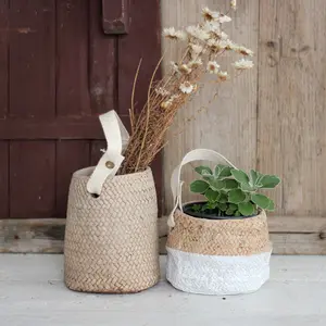 Mediterranean Coast Woven Flower Pot Basket