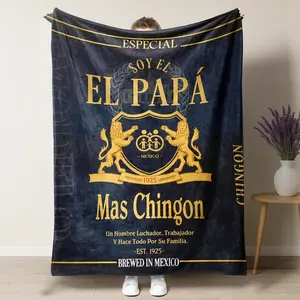 Dad theme and "Más Chingón" letters.A perfect gift for Father's Day Throw Blanket Throw Blanket Birthday Anniversary Holiday Christmas Halloween