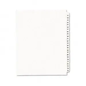 Avery 01332 Rip Proof Legal Side Tab Divider, 51-75 Title, 25-Tab, Dual-Sided, 11 x 8 1/2 Letter Size, White, Easy to Organize Information, 1 Set
