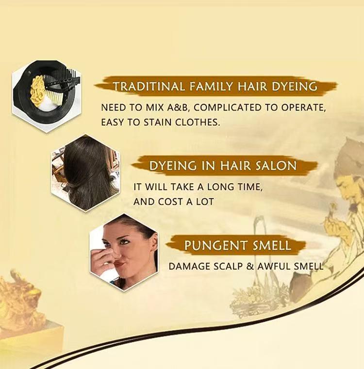 Hair Dye Home Use Dye Comb（Two-bottle set） Integrated Convenient Plant Essence Cream Ash Brown Ash Blonde Highlights No Damage Mild Haircare