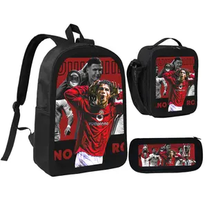 Ronaldo CR7 Football Print Backpack, Modern Soccer Star Themed Student School Bag, Lightweight Wear-Resistant Daily Daypack, Ergonomic Casual Shoulder Bag, Cool Fashion Fan Gift For Boys, Youths And Sports Supporters