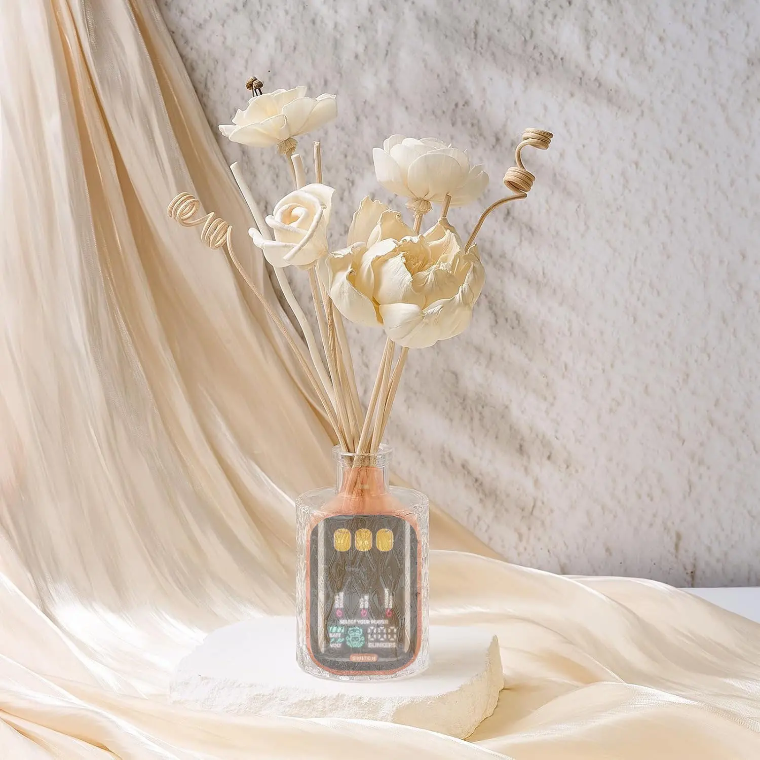 Boutiq V5 Reed Diffuser Sets, Fruit Scented Oil Diffuser with Reed Sticks for Home Fragrance, Bathroom Shelf Decoration
