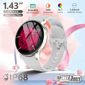 Mother’s Day Smartwatch for Women – Elegant AMOLED Touchscreen, Bluetooth Calls, Health Tracking, IP68 Waterproof, Comfortable Strap Gift for Mom