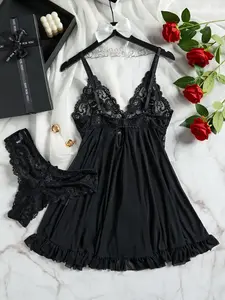 Women's Nightie Lingerie for Women Butterfly Split Women Sexy Lingerie for Sex Bow Tie Cami Lace Long Mesh