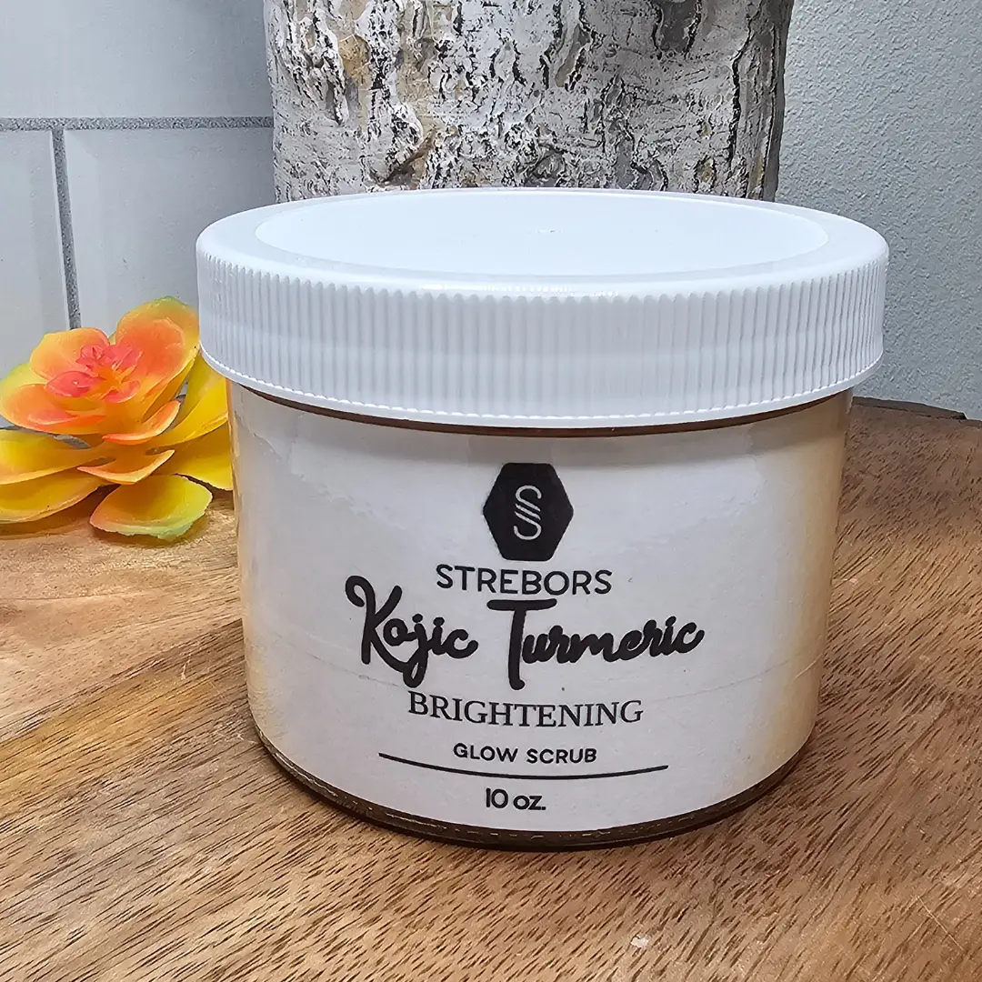 Strebors Kojic Turmeric Body Scrub 10 oz - Exfoliating & Brightening with Nourishing Oils & Botanical Extracts for Glowing, Moisturized Skin - Skincare