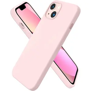 ORNARTO Compatible with iPhone 13 Case 6.1, Slim Liquid Silicone 3 Layers Full Covered Soft Gel Rubber Case Cover 6.1 inch-Chalk Pink Protection Smartphone phone case iphone 16 pro case iphone 15 pro max case iphone 14 cases