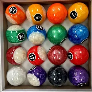 Frosted Pearl Billiard Pool Table Balls Game Room Set of 16 - Light Weight