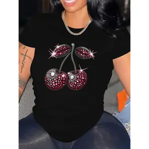 Black Casual Short-Sleeve T-Shirt