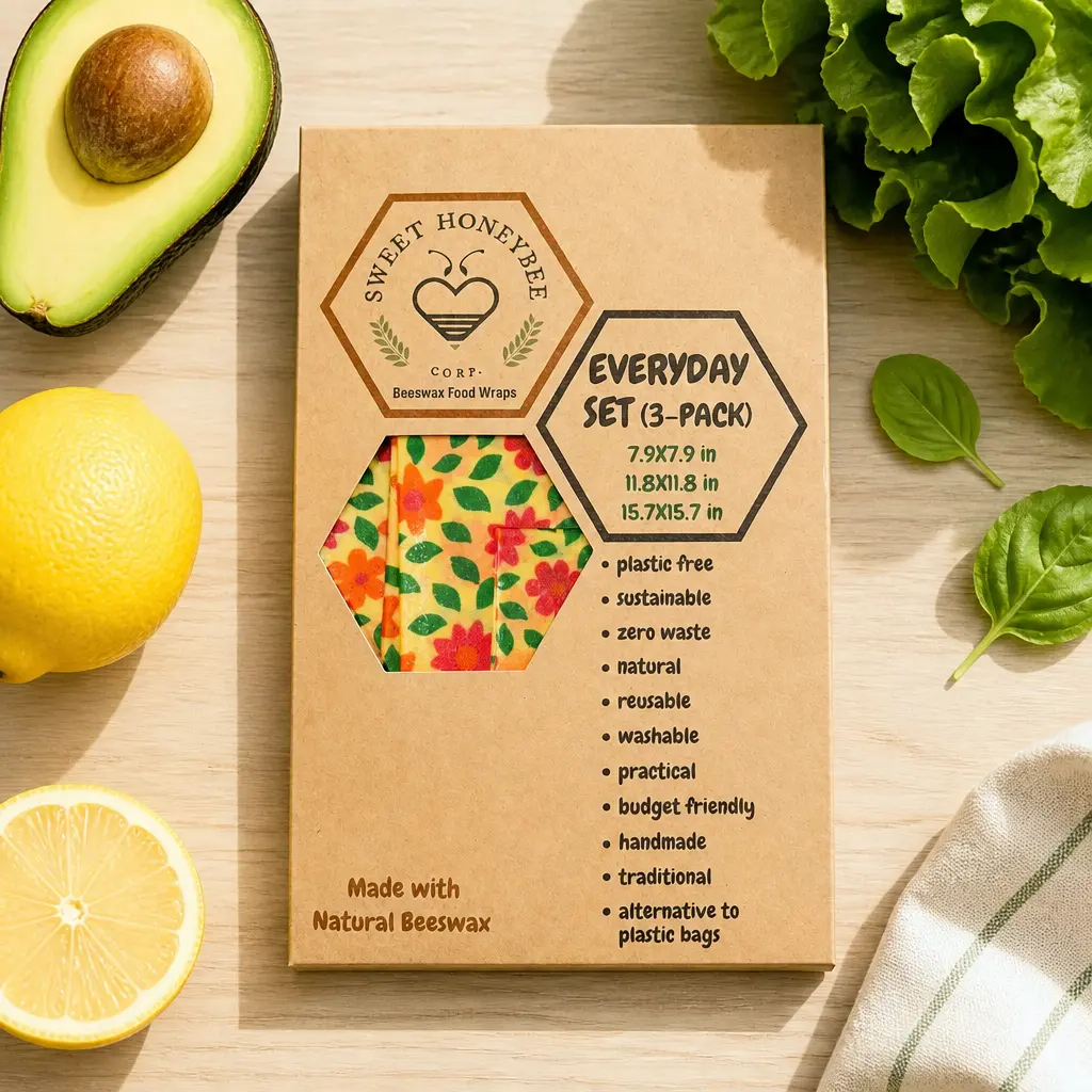 Beeswax Food Wraps Everyday Set (3-pack)