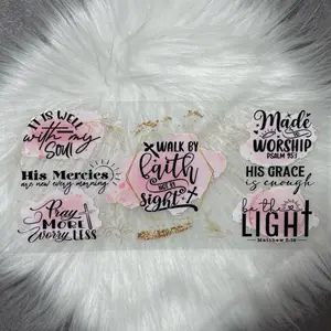 Walk By Faith- UVDTF Wrap 16oz Cup Wrap Decorative Stickers Waterproof Diy Decal Film