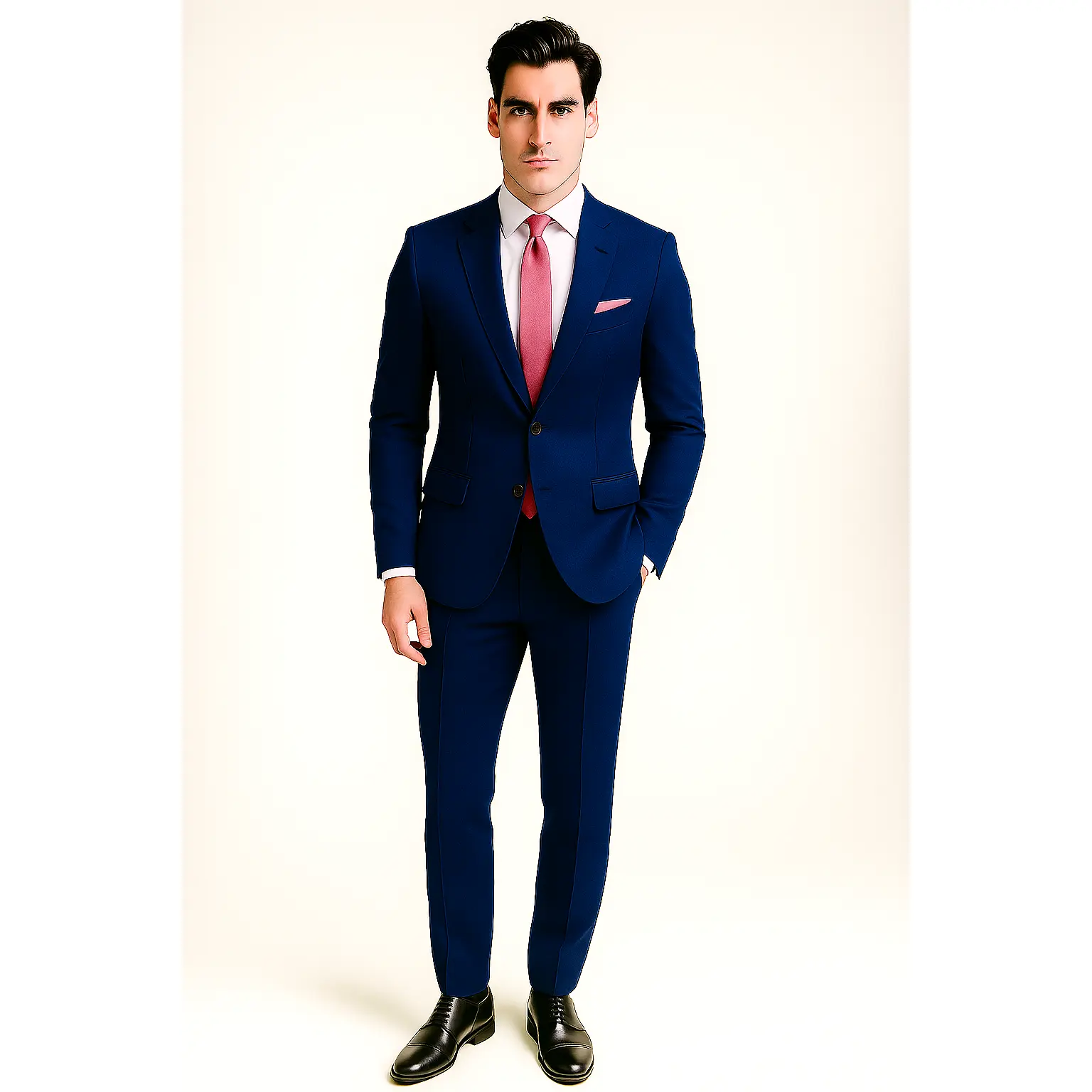 The Indigo Blush – Indigo 2-Piece with Dusty Pink Accents