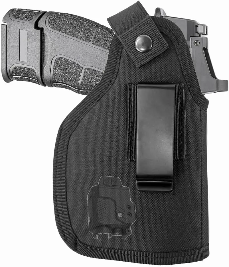Optics Ready IWB Concealed Carry Holster EDC Universal Tactical Holster with Optic Cut for Pistols with Lights and Lasers, Ambidextrous IWB/OWB