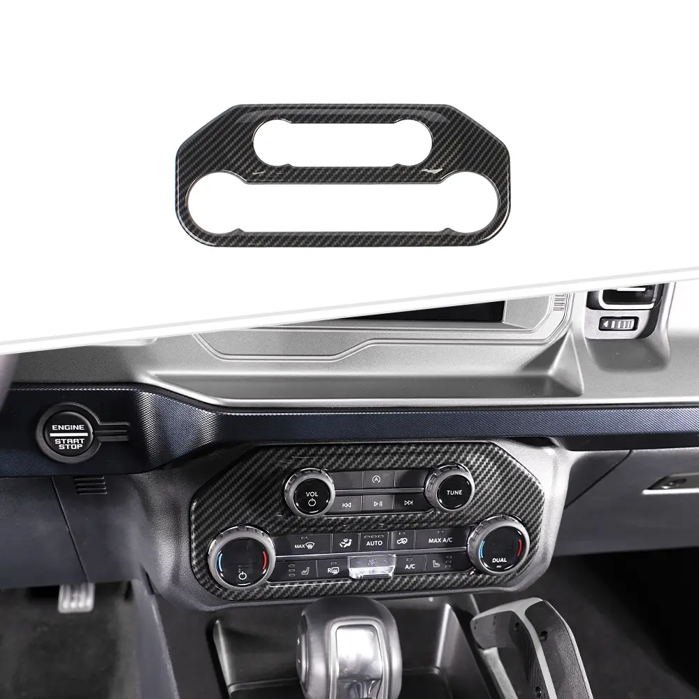 Car Interior Center Control Air Condition Switch Panel Cover, Car Decorations for 2021+ Ford Bronco Carbon Fiber Car Accessory