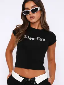 Moments Like These Baby Tee Black, White Fox Vol 3 Crop Top Shirt, Baby Tee for Women