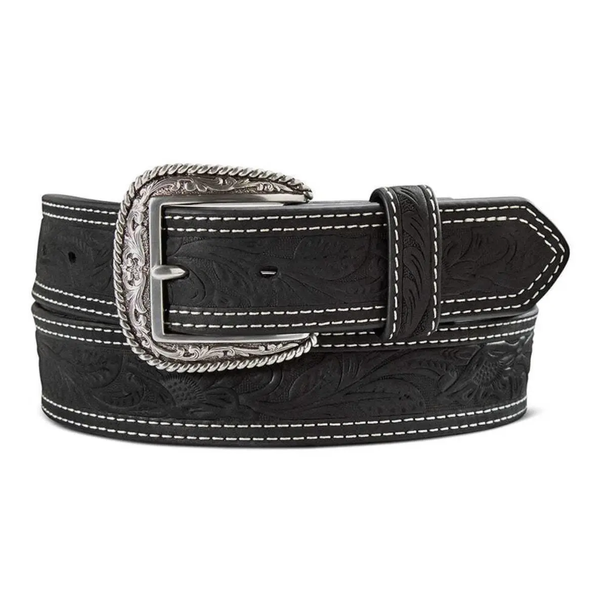 Ariat Men's Double Stitch Black Belt Ariat Men's Double Stitch Black Belt