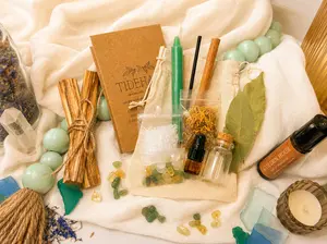 Abundance Spell Jar Kit with Crystals, Golden Hour Manifestation Kit, Prosperity Ritual, Beginner Witch Kit, Intention Candle, Witchy Gift