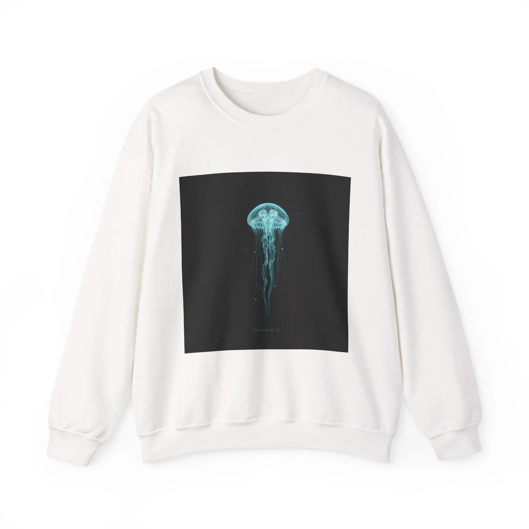 Bioluminescent Jellyfish Crewneck Sweatshirt | neon jelly print, deep-sea aesthetic