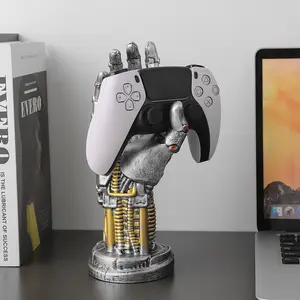 Cyberpunk Decor Silverhand Mechanical Hand, Gaming Controller Holder Stand, 9.6 Inch Resin Gaming Desk Accessories for Room, Porch, Shelf, Home Decor