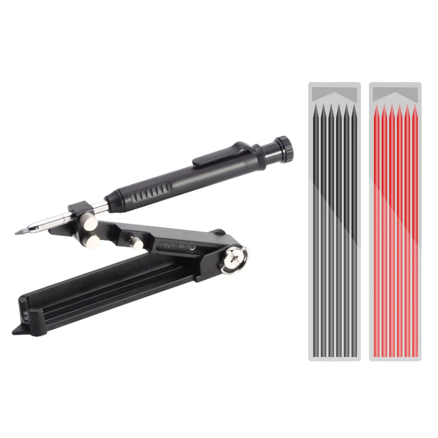 Multifunctional Marking Tool Set, Aluminum Construction Pencil with Deep Hole Design, DIY Woodworking Scribing Tools, Measurement Accessories