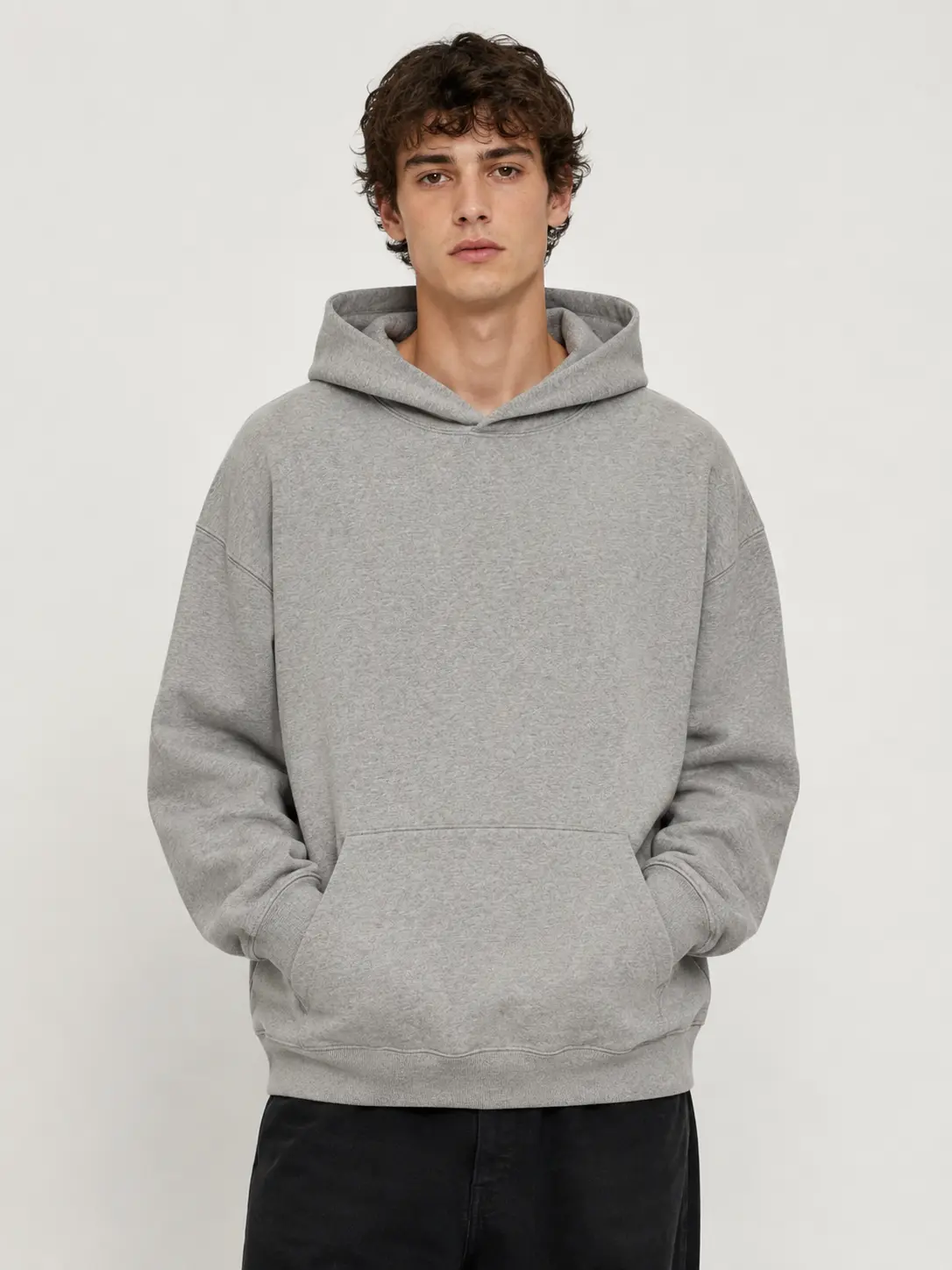 Men's Dark Gray Oversized Hoodie, Soft Casual Pullover with Kangaroo Pocket, Loose Fit Everyday Sweatshirt Men's Dark Gray Oversized Hoodie, Soft Casual Pullover with Kangaroo Pocket, Loose Fit Everyday Sweatshirt