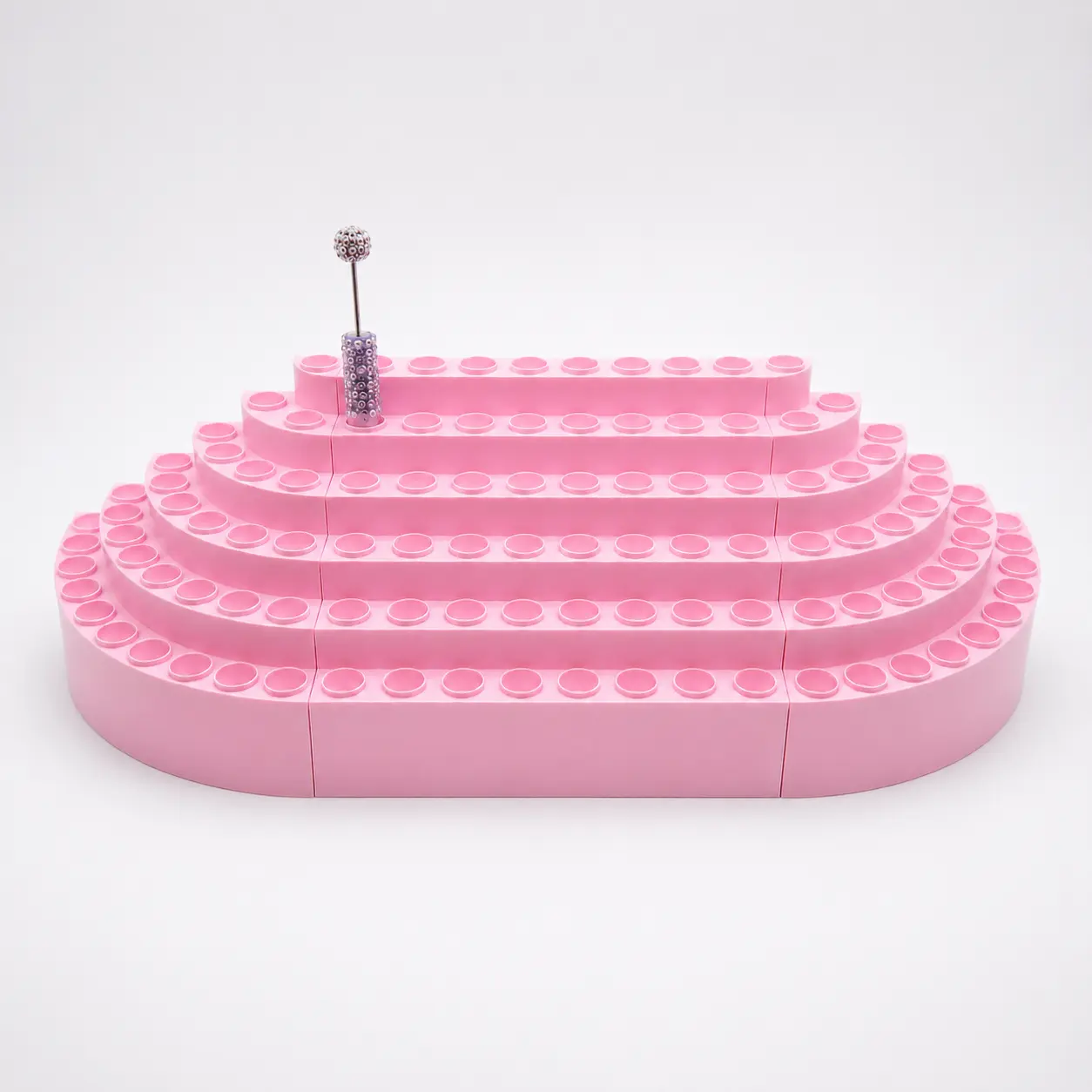 3D-Printed 20 mm Tiered Showcase Beadable Pen Display Stand, 110-Hole No-Wobble Pen Storage Organizer with Clean Look for DIY Beading & Jewelry Making