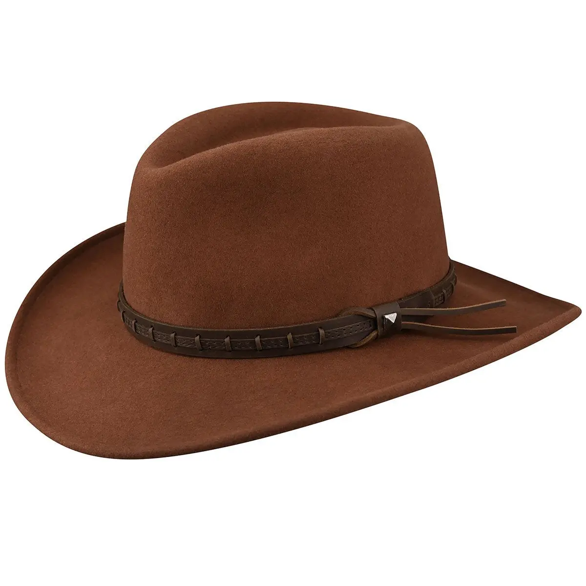 Bailey Firehole Hat - LiteFelt Wool, Leather Laced Band, 3 1/4" Brim, Water Repellent, Shape Retentive, Cassidy Crown, Made in USA