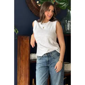 .Faherty Sunwashed Slub Muscle Tank, White