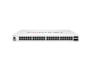 Fortinet FortiSwitch-148F-FPOE, Layer 2 FortiGate switch controller compatible PoE+ switch with 48 GE RJ45 + 4 10G SFP+ ports, 48 port PoE | FS-148F-FPOE