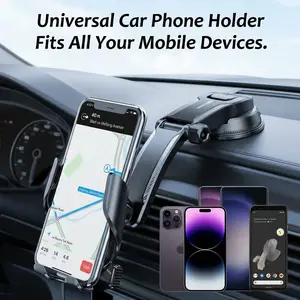 Drive Safe! Universal Car Phone Holder, Cellphone Mount, 360° Suction Mount for Dashboard & Windshield, All Phones, Road Trips & Daily Commute