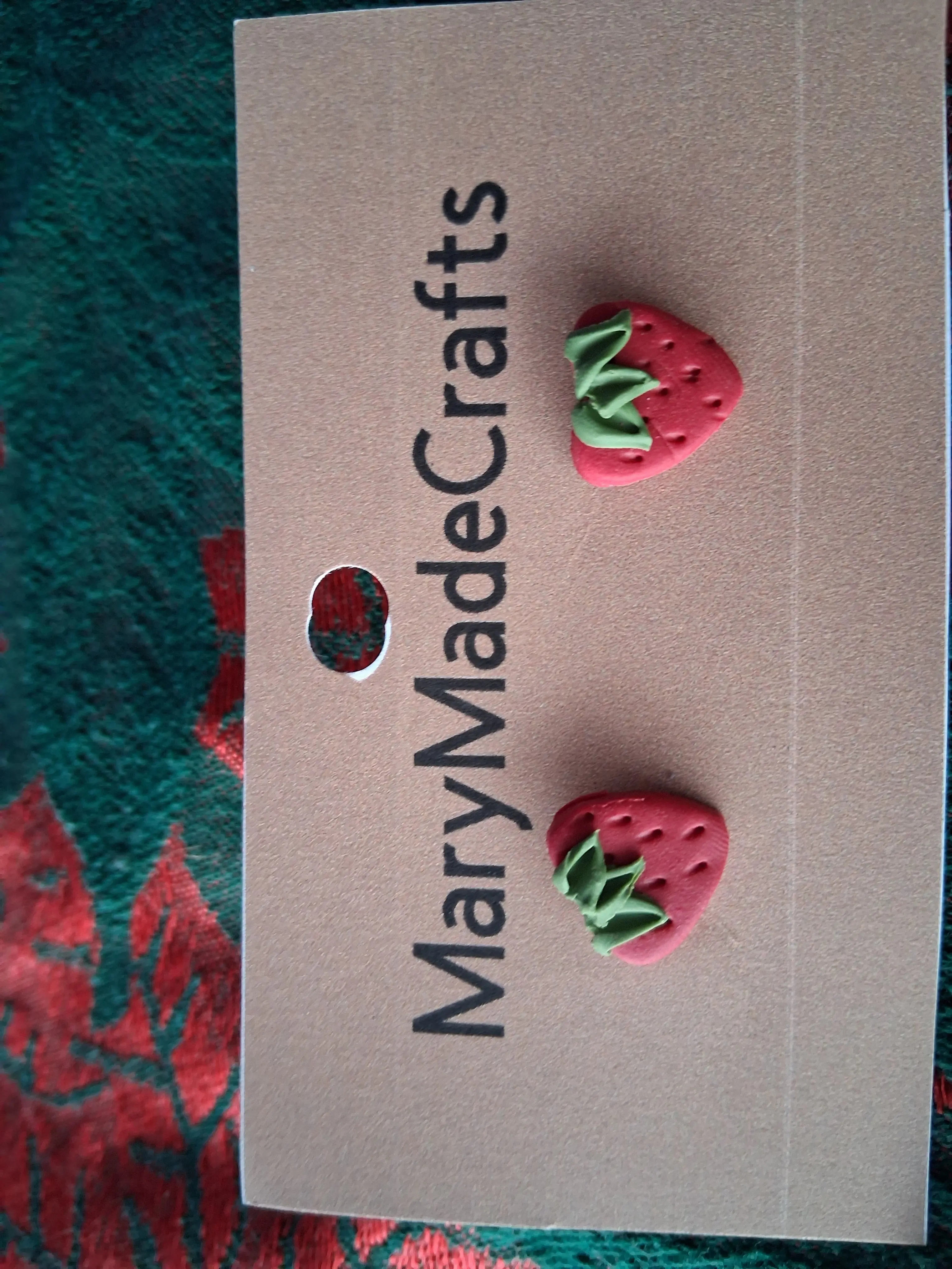 Strawberry heart studs