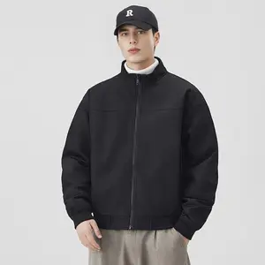 Thick Fleece Lined Zipper Padded Bomber Jacket for Men - Stylish & Warm Outerwear