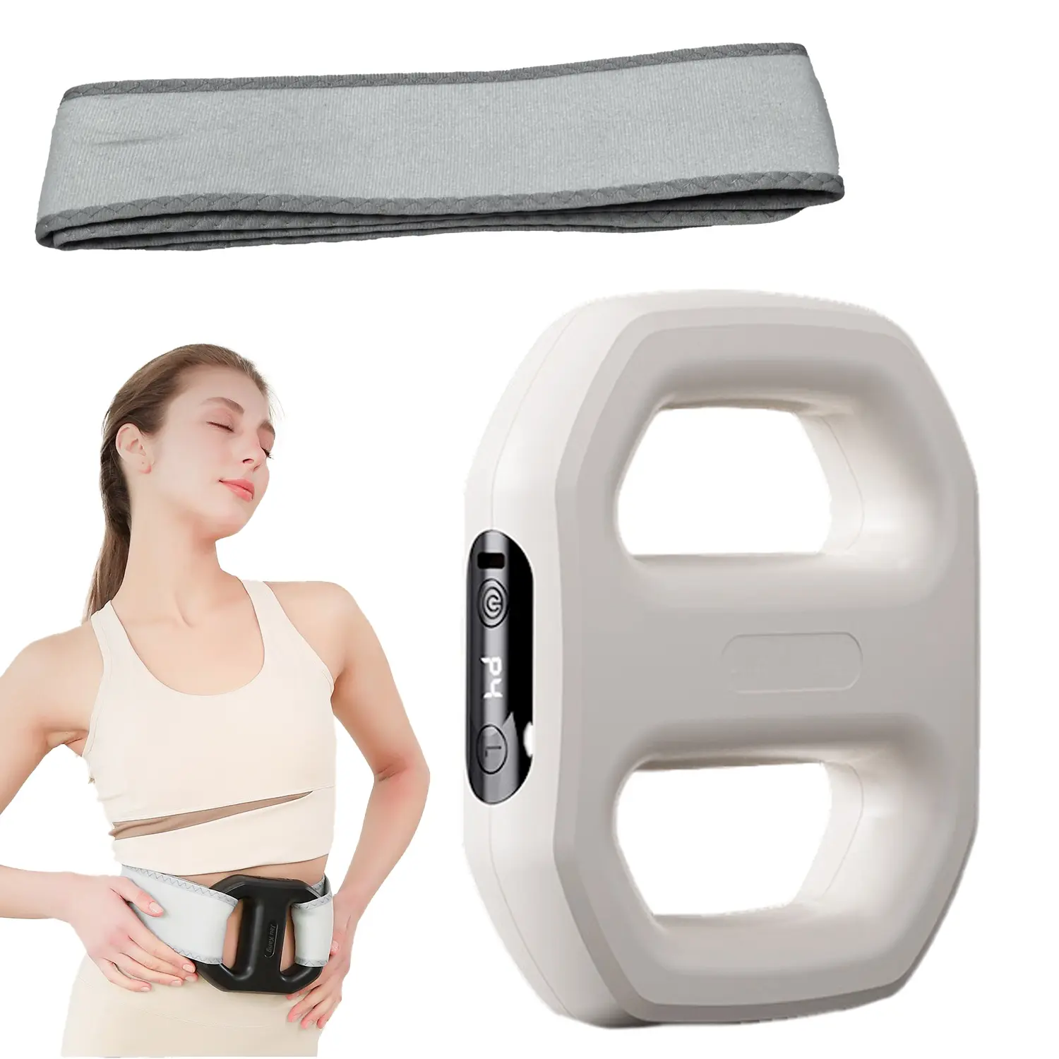 New generation massage ring - equipped with belt, USB-C charging, 4 vibration modes, 3 levels of strength, ergonomic design, comfortable grip, suitable for waist, neck and leg use; Very suitable for use in the gym, office, or home. Christmas gift
