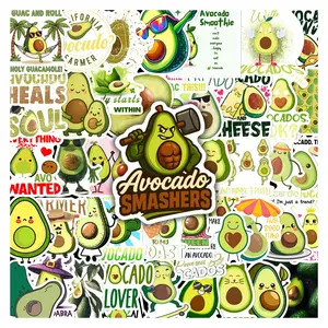 52pcs Avocado Funny Stickers Pack, Decorative Stickers Waterproof Healthy Vegan Cute Avocado Lover Decals for Laptop, Water Bottle, Journal & Scrapbook, Vegetarian & Fruit Lover Gift, Self Adhesive Stickers