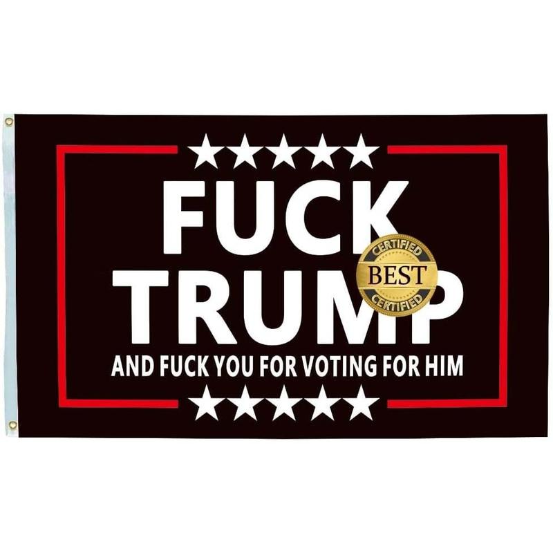 Tapestry Fuck Trump Flag Anti Trump and Fuck You for Voting for Him Flags  Feet Indoor Outdoor Banner Decor Light Peach
