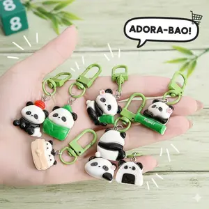 (gifts)Kawaii Panda Keychain Charm for Backpack| Cute Bag Accessories Aesthetic| Fun Car Key Ring Gift for Teens & Girls