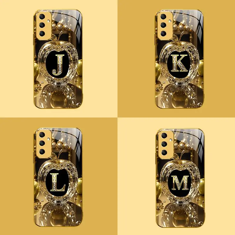 Suitable for [Galaxy S24 Fe] New high-end letter glass mobile phone case New business simple electroplated glass mobile phone case affordable anti-drop and anti-fingerprint 995
