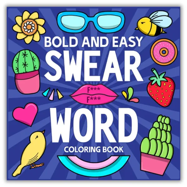 Halloween Fall Gift wear Word Coloring Book for Adults, Bold & Easy Thick Large Lines Size Adult Coloring Pages, Stress Relief Anxiety Relief Emotional Venting Self Care Relaxation Coloring Book, Adult Only Stress Dump Activity Book for Beginners, Gift