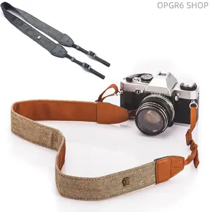 Retro Soft Cotton Camera Neck Strap, Wide Pressure-Reducing Camera Sling Belt Universal for Digital SLR & Micro Single Cameras