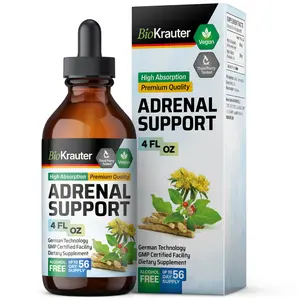 BioKrauter Adrenal Support Tincture - 4 FL.OZ. Vegan High Absorption Premium Quality Healthcare Supplement for Healthy Adrenal Function