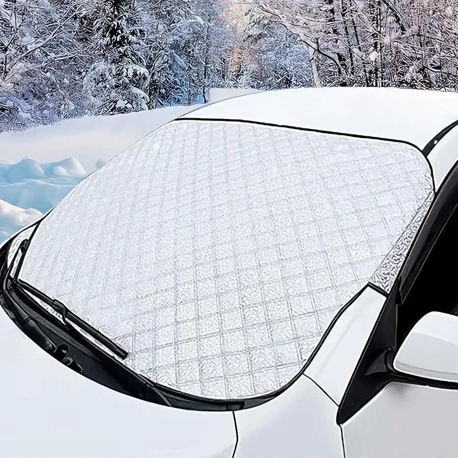 Car Windscreen Cover (57" x 41") Extra Thick 4-Layer Protective Windshield Cover for Car, SUV & Truck, Snow Ice Frost Sun UV Dust Water Resistent, All-Season Windshield Protection