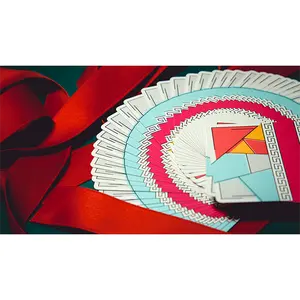 Omar Renfro Red Stripe Playing Cards - Hand-Drawn Design Inspired by Pablo Picasso - Fully Customized Deck with Geometric Backs & Custom Court Cards