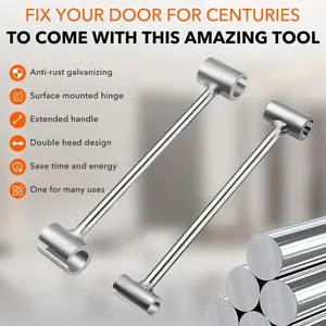 Click to see full view      2+  2 VIDEOS Door Hinge Adjustment Tool - Long Handle Double Headed Tool for Door Hinge Repair & Adjustment, Fits Standard Round Bolts, Hinges Gap Adjusting Wrench
