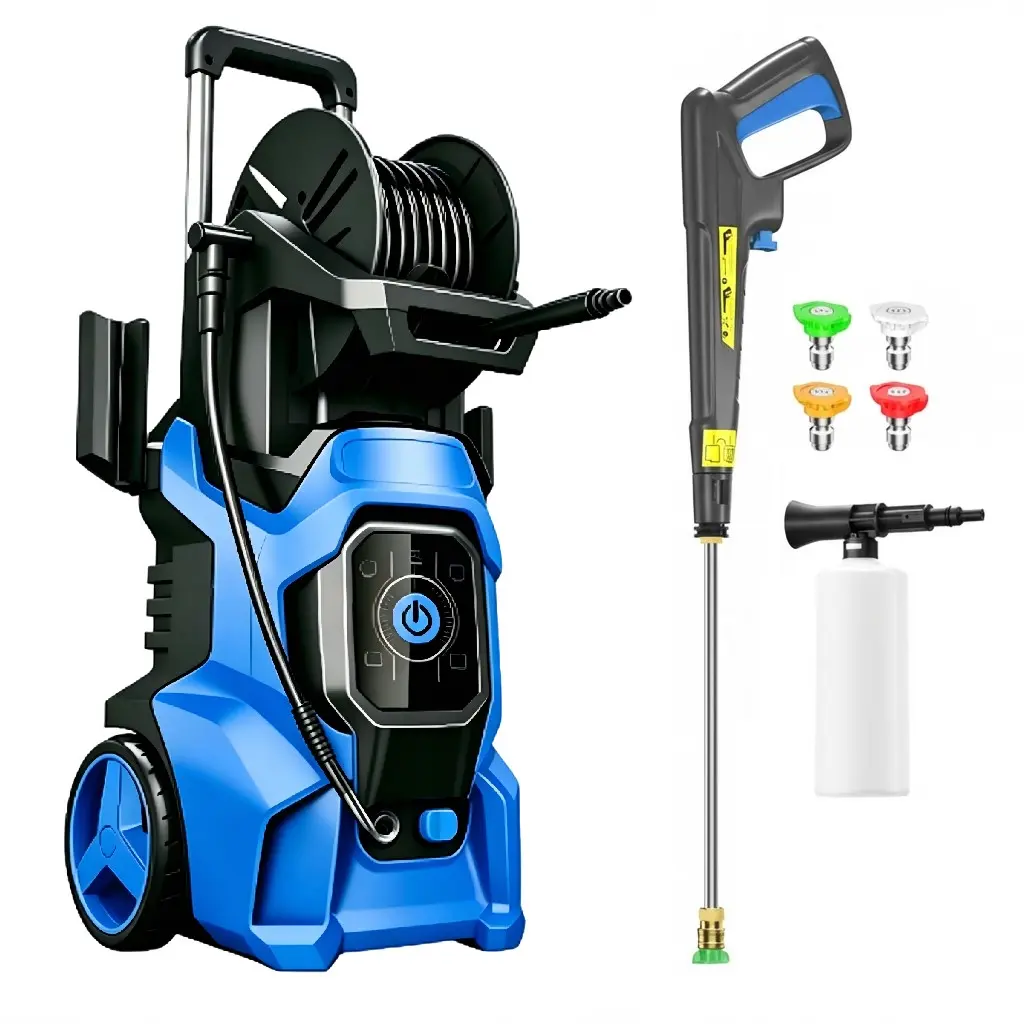 Electric Pressure Washer 5560PSI MAX 3.0GPM, 15 Level Adjustable Touch Screen, Broad Cleaning Coverage, with 4 Quick Connect Nozzles, 500ML Foam Cannon, Stainless Steel Lance, Automatic Total Stop System for Car Wash, Home, Patio Cleaning