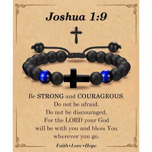 Bracelet for Boys Men, Easter Basket Stuffers Baptism Confirmation First Communion Christian Religious Birthday Christmas Valentines Fathers Day Stocking Stuffers Gifts for Boys  Teens Men