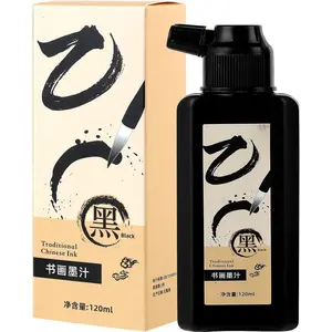 120 ML/4 OZ Calligraphy Ink - Versatile Elegance Chinese Brush Ink for Beginner Practice Traditional Art Works and Japanese Brush Black Ink