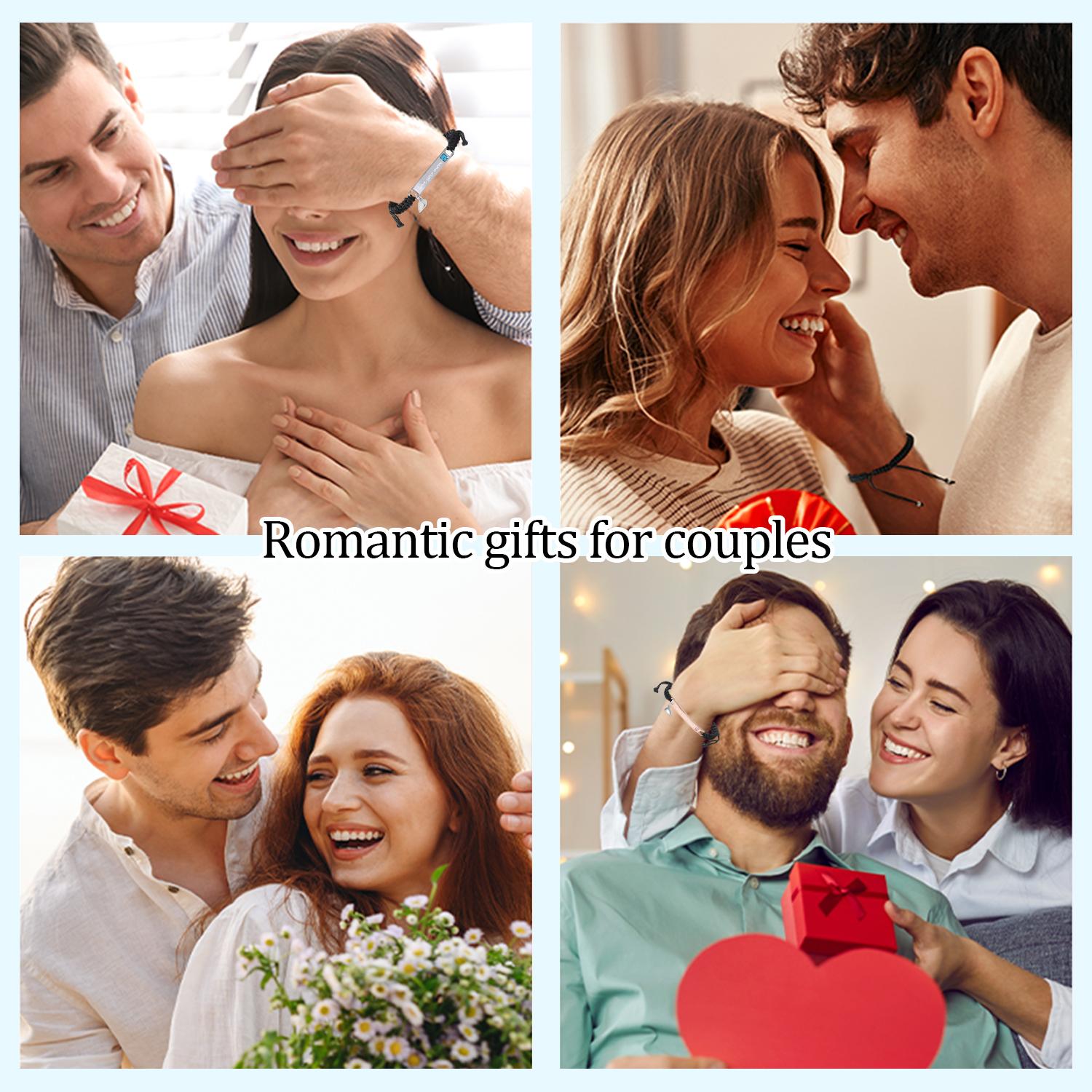 Adjustable Couple Bracelet Set, Heart Rate Bracelet, FashionBracelet for Couples, Daily Clothing Decor, Trendy All-match& Exquisite Jewelry for Birthday Love Gift, Heart Charm Bracelet