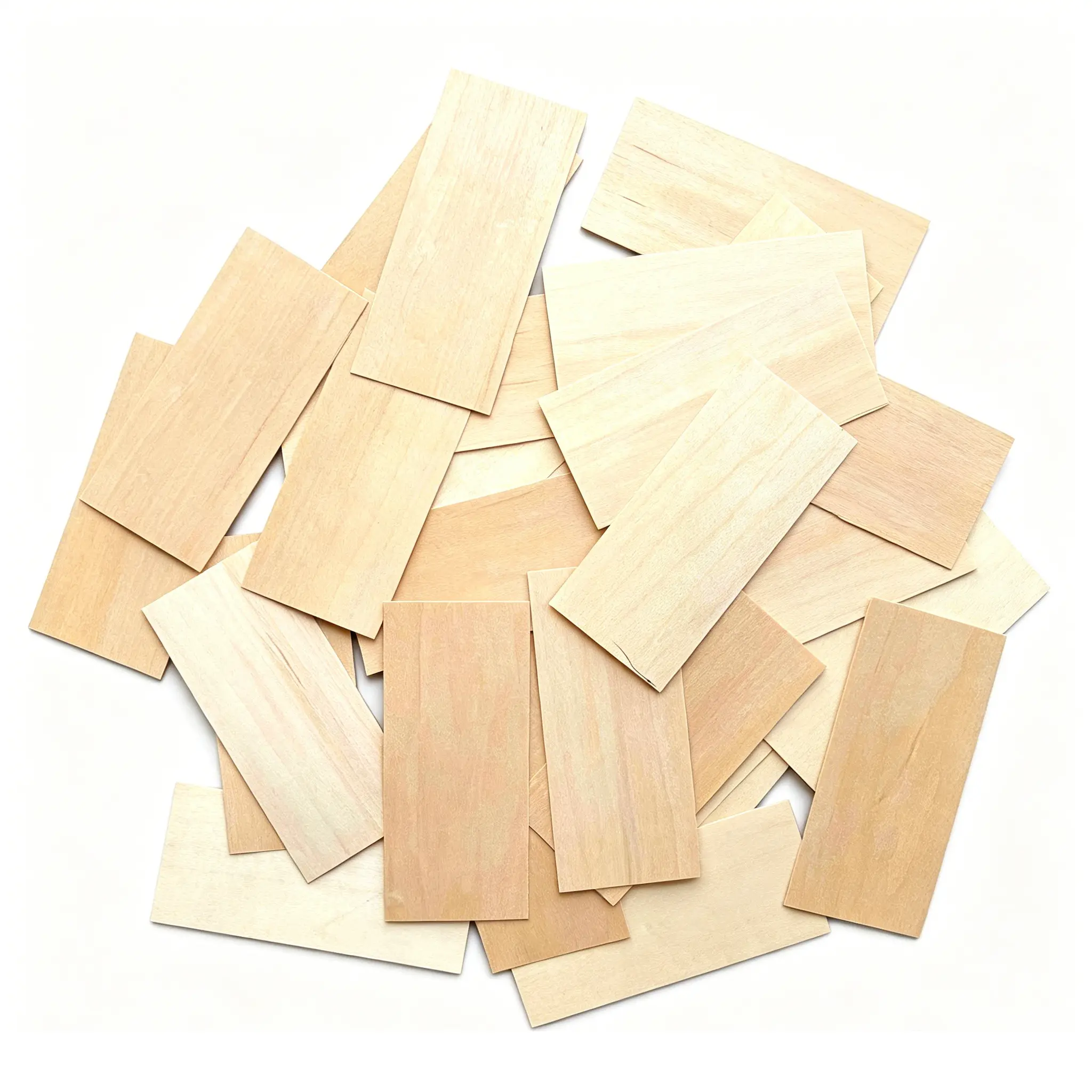 NOAHWOOD  50 pcs Premium Fingerboard Wood Veneers,5-Ply DIY Wooden Fingerboard Deck Making Sheets, 0.5mm Canadian Maple & Exotic Natural Wood Skin Plies for Professional Deck Skateboards Deck(120x55mm) 50Pcs