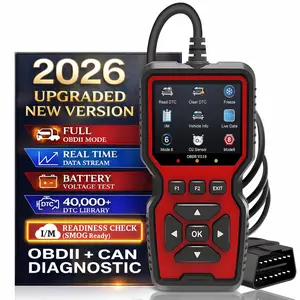Professional OBD2 V519 Scanner - 2026 Upgraded OBDII + CAN Code Reader, Live Data, Battery Test, 40000+ DTC Library, I/M Readiness, Check Engine Light & Smog Test - All Vehicles After 1996