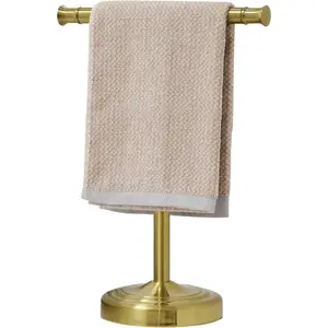 13 Inch Brushed  Towel Stand Hand Towel Holder Bathroom Kitchen  Countertop T-Shape Towel Rack Free Standing Stainless Steel Towel Bar Towel Ring