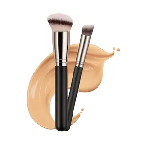Angled Foundation and Concealer Brush Duo, For Foundation and Concealer, Powder and Liquid Makeup Brush, Set of 2